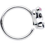 18G 3/8 Black White Precious Panda Nose Hoop
