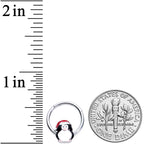 16G 3/8 Penguin Santa Hat Christmas Hinged Segment Ring