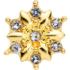16G 1/4 Clear Gem Gold Tone Finery Flower Cartilage Earring