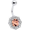Clear Pink Gem Rococo Reverie Belly Ring