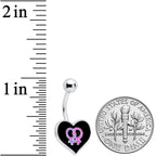 Lesbian Love Heart Belly Ring
