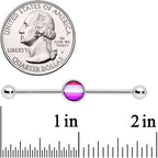 14G Pink Red White Lesbian Pride Flag Industrial Barbell 38mm