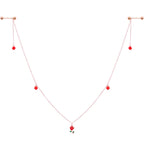 14G 9/16 Gold Tone Red Flower Valentine Dangle Nipple Chain