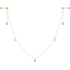 14G 9/16 Gold Tone Yellow Flower Bee Dangle Nipple Chain