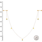 14G 9/16 Gold Tone Yellow Flower Bee Dangle Nipple Chain