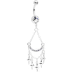 Clear Gem Double Drama Chandelier Dangle Belly Ring
