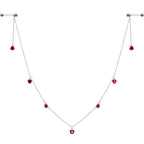 14G 9/16 Red Rose Flower Valentine Dangle Nipple Chain