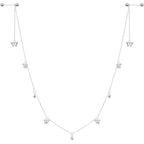 14G 9/16 Clear Gem Butterfly Dangle Nipple Chain