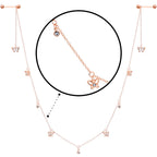 14G 9/16 Clear Gem Rose Gold Tone Butterfly Dangle Nipple Chain