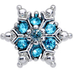 16G 5/16 Aqua CZ Gem Snowflake Christmas Labret Monroe Tragus