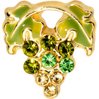 16G 1/4 Green Gem Gold Tone Bunch of Grapes Cartilage Tragus