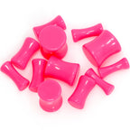 Hot Pink Acrylic Saddle Plug Set 8G to 00G
