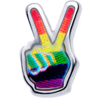 20G 5/16 Rainbow Gay Pride Peace Sign L-Shaped Nose Ring