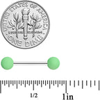 14G 9/16 Mint Green Matte Barbell Nipple Ring Set