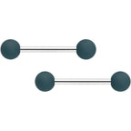 14G 9/16 Peach Grey Matte Barbell Nipple Ring Set of 4