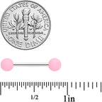 14G 9/16 Pink Peach Matte Barbell Nipple Ring Set of 4
