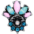 16G Blue Pink Green Gem Fan Flower Cartilage Tragus Earring