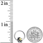 16G 3/8 Yellow Gem Shooting Star Hinged Segment Ring