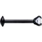 18G 5/16 CZ Gem Black 3mm Threadless Push In Labret Tragus