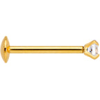 20G 5/16 CZ Gem Gold PVD 2mm Threadless Push In Labret Tragus