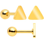 18G Clear CZ Gem Gold Tone Heart Cartilage Tragus Set of 8