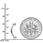 16G 5/16 Stainless Steel Curved Eyebrow Rook Piercing