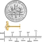 16G 5/16 Clear Gem Gold Tone White Faux Opal Moon Labret Tragus