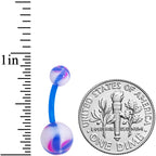 Blue White Purple Swirl Bioplast Belly Ring