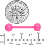 Clear Gem Pink Barbell Tongue Ring