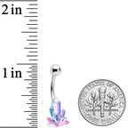 Pink White Geology Belly Ring
