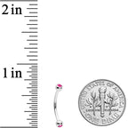 16G 1/2 Pink Gem Ball End Curved Barbell