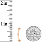 16G 1/2 Clear Gem Ball End Rose Gold Tone Curved Barbell