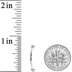 16G 9/16 Clear Gem Ball End Curved Barbell