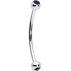 16G 5/8 Black Gem Ball End Curved Barbell