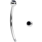 16G 5/8 Black Gem Ball End Curved Barbell