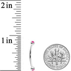 16G 5/8 Pink Gem Ball End Curved Barbell