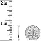 16G 9/16 Clear CZ Gem End Curved Barbell