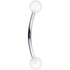 16G 9/16 White Glow in the Dark Ball End Curved Barbell
