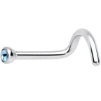 18G Aqua 2mm Grade 23 Titanium Press Fit Left Nose Ring Screw