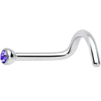18G Violet 2mm Grade 23 Titanium Press Fit Left Nose Ring Screw
