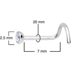 20G Clear 2.5mm Grade 23 Titanium Press Fit Left Side Nose Screw