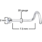 20G Clear 2mm Grade 23 Titanium Press Fit Left Side Nose Screw