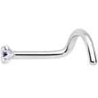 18G 1/4 Clear 2mm CZ Gem Grade 23 Titanium Left Side Nose Screw