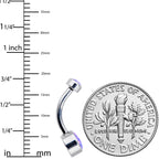 Purple Synthetic Opal Grade 23 Titanium Internal Thread Duo Belly Ring