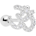 16G 1/4 Clear CZ Gem Amazing Om Cartilage Tragus