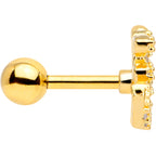 16G 1/4 Clear CZ Gem Gold Tone Amazing Om Cartilage Tragus