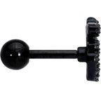 16G 1/4 Clear CZ Gem Black PVD Amazing Om Cartilage Tragus