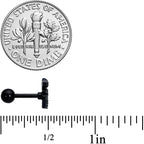 16G 1/4 Clear CZ Gem Black PVD Amazing Om Cartilage Tragus