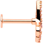 16G 5/16 Clear CZ Gem Rose Gold Hue Scissors Labret Monroe Tragus