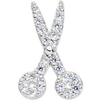 20G 1/4 Clear CZ Gem Shear Scissors Nose Bone